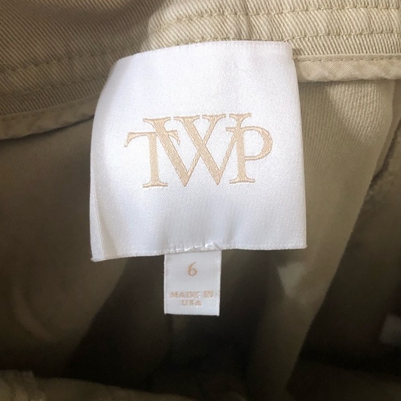 TWP Coop Wide Leg Pant with Cargo Pockets in Cotton Twill Khaki Tan - Size 6 - Picture 5 of 9